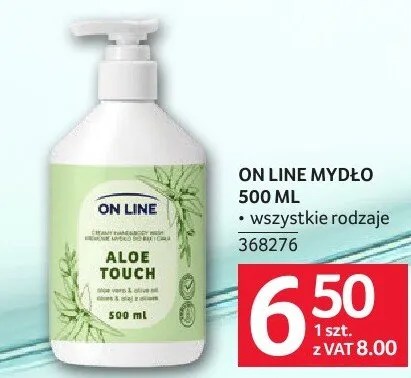 Mydło On Line Aloe Touch promocja w Selgros
