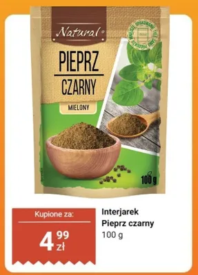 Pieprz czarny mielony Interjarek promocja w Dino