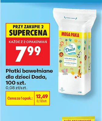 Płatki bawełniane dla dzieci Dada promocja w Biedronka