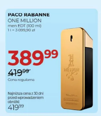 Woda toaletowa męska Paco Rabanne One Million promocja w Drogerie Jawa