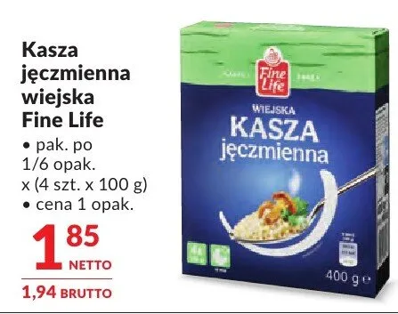 Kasza jęczmienna wiejska Fine Life promocja w Makro