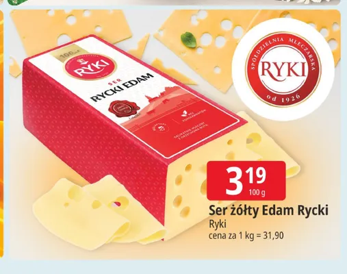 Ser żółty Edam Rycki promocja w Leclerc
