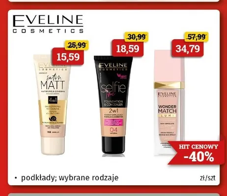 Podkład Satin Matt Eveline Cosmetics promocja w Drogeria Kosmyk