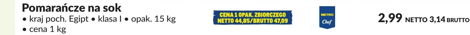 Pomarańcze na sok promocja w Makro