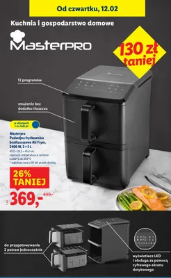 Podwójna frytkownica beztłuszczowa Air Fryer 2400 W, 2 × 5 L promocja w Lidl