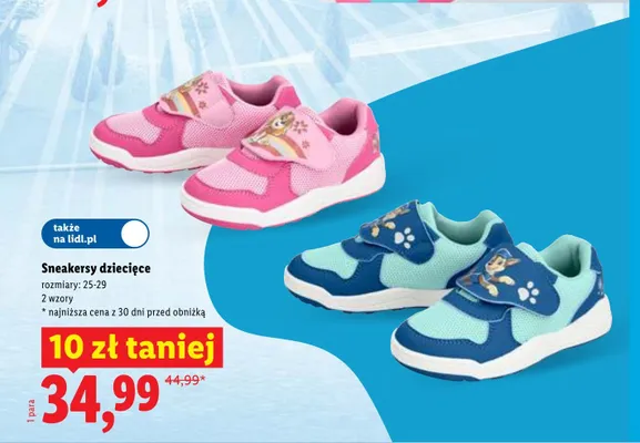 Sneakersy dziecięce promocja w Lidl