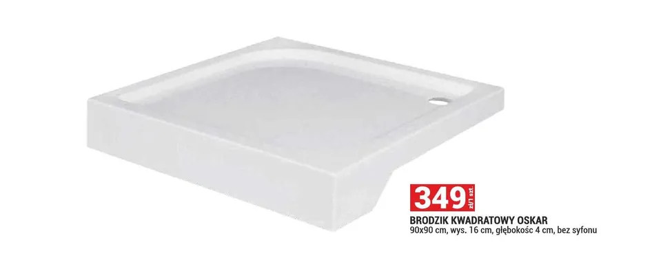 Brodzik kwadratowy Oskar promocja w Merkury Market