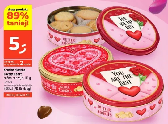 Kruche ciastka Lovely Heart różne rodzaje promocja w Dealz