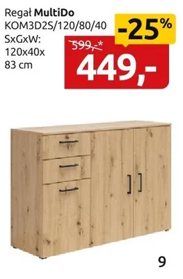 Regał MultiDo KOM3D2S/120/80/40 promocja w Black Red White