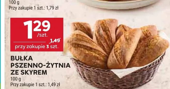 Bułka pszenno-żytnia ze skyrem promocja w Stokrotka