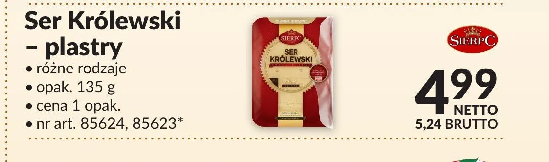 Ser Królewski - plastry Sierpc promocja w Makro