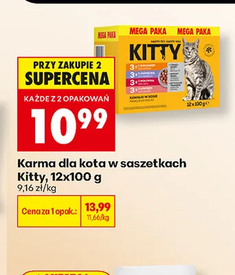 Karma dla kota w saszetkach Kitty 12-pak promocja w Biedronka