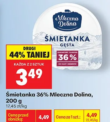 Śmietanka gęsta 36% promocja w Biedronka
