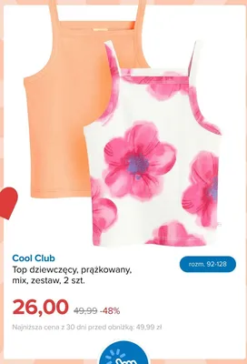 Top dziewczęcy prążkowany Cool Club 2-pak promocja w Smyk
