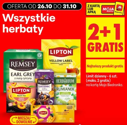 Herbata Grzaniec smak śliwkowy Remsey promocja w Biedronka