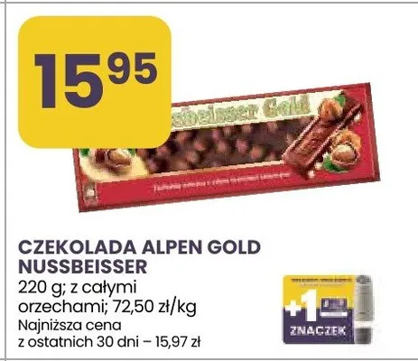 Czekolada Alpen Gold Nussbeisser z całymi orzechami promocja w Stokrotka