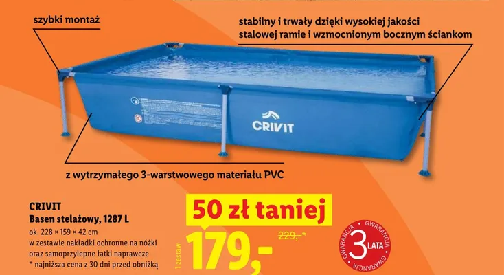 Basen stelażowy CRIVIT 1287 l promocja w Lidl