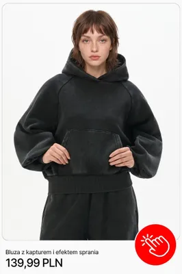 Bluza z kapturem i efektem sprania Cropp promocja w Cropp