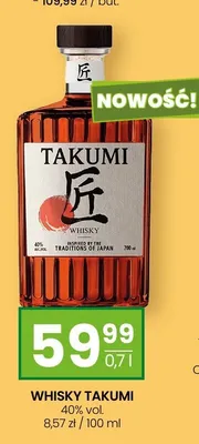 Whisky Takumi 40% vol. promocja w Twój Market