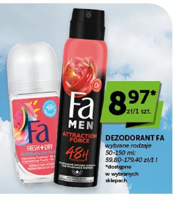 Dezodorant Fa Men Attraction Force promocja w ABC