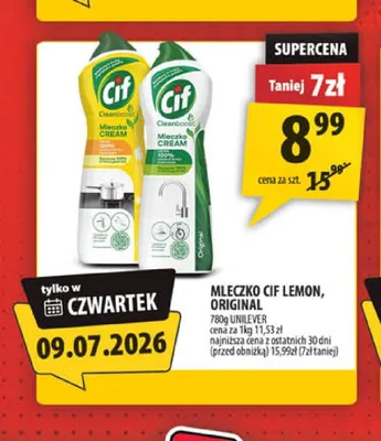 Mleczko do czyszczenia Cif Lemon promocja w Arhelan