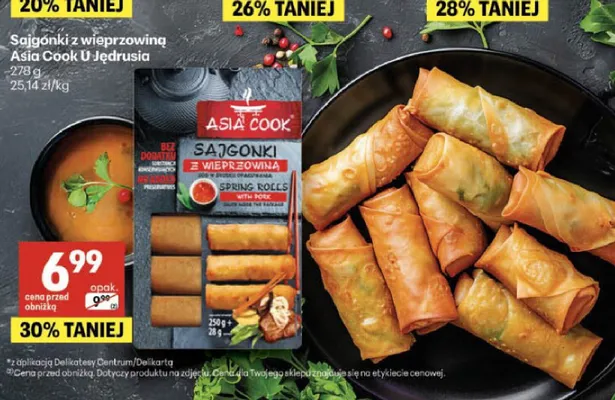 Sajgonki z wieprzowiną Asia Cook U Jędrusia promocja w Delikatesy Centrum