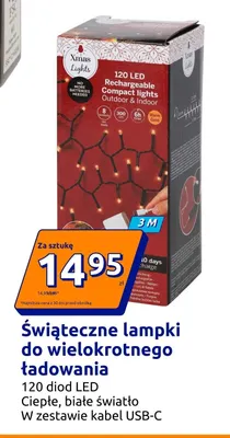 Świąteczne lampki do wielokrotnego ładowania Xmas Lights promocja w Action