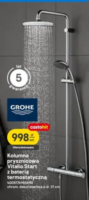 Kolumna prysznicowa Vitalio Start z baterią termostatyczną promocja w Castorama