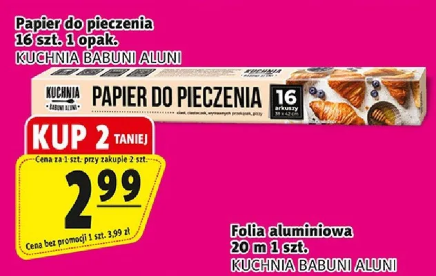 Papier do pieczenia Kuchnia Babuni Aluni promocja w Prim Market
