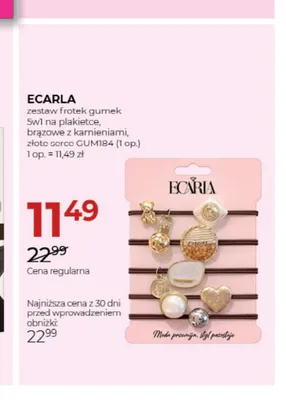Zestaw frotek gumek 5w1 na plakietce brązowe z kamieniami złote serce GUM184 Ecarla promocja w Drogerie Jawa