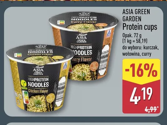 Protein cups wołowina Asia Green Garden promocja w Aldi