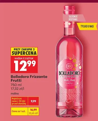 Wino musujące Frizzante Frutti malina promocja w Biedronka