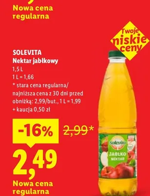 Nektar jabłkowy Solevita promocja w Lidl