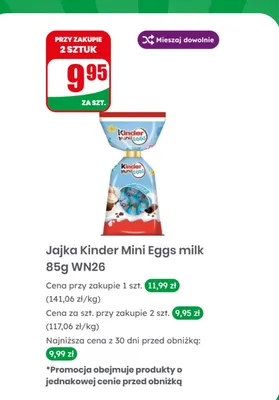 Jajka Mini Eggs milk promocja w Dino