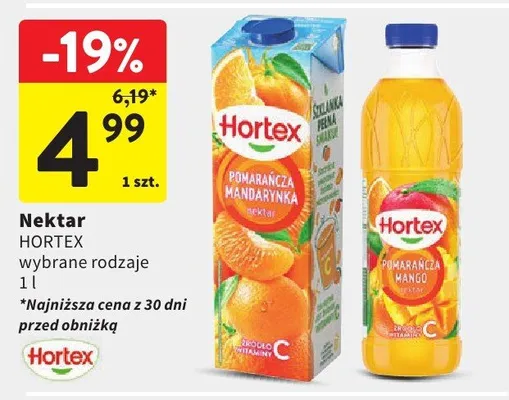 Nektar Hortex pomarańcza mango promocja w Intermarche