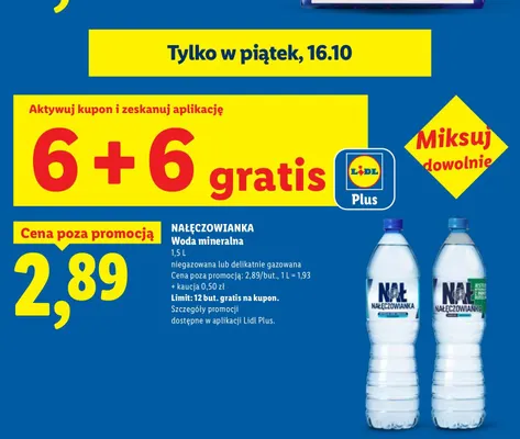Woda mineralna niegazowana Nałęczowianka promocja w Lidl