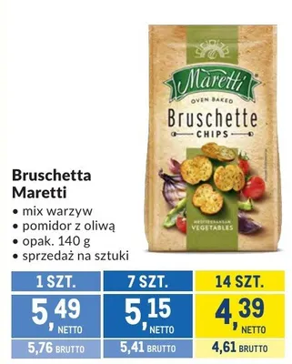 Bruschetta Maretti mix warzyw pomidor z oliwą promocja w Makro