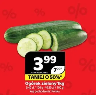 Ogórek zielony polski promocja w Delfin