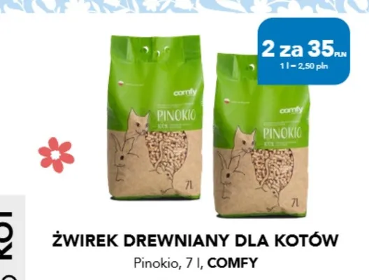 Żwirek drewniany dla kotów Comfy Pinokio promocja w Aquael zoo