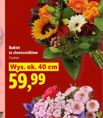 Bukiet ze słonecznikiem wys. ok. 40cm promocja w Lidl