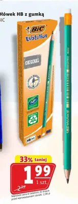 Ołówek HB z gumką BIC Evolution promocja w Prim Market