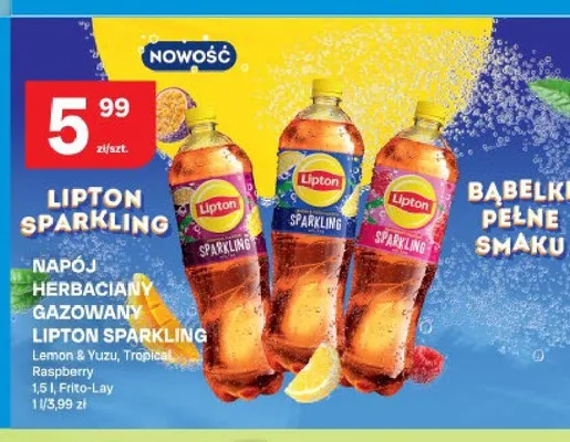 Napój herbaciany gazowany Lipton Sparkling Tropical promocja w Chorten