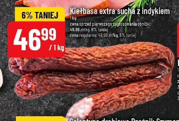 Kiełbasa extra sucha z indykiem promocja w POLOmarket