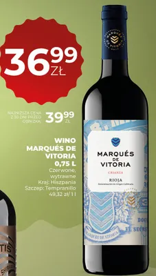 Wino czerwone, wytrawne Crianza Rioja promocja w Duży Ben
