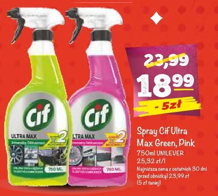 Spray Cif Ultra Max Pink Unilever promocja w Arhelan