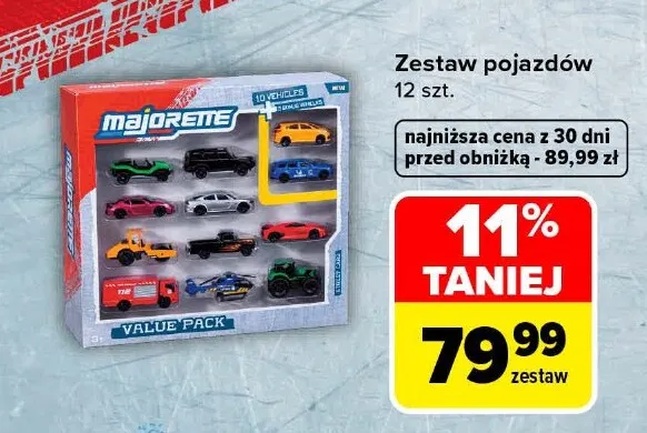 Zestaw pojazdów 12 szt. Majorette promocja w Carrefour
