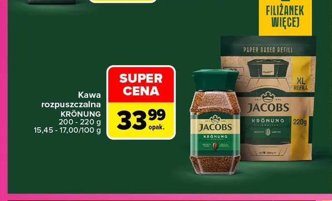 Kawa rozpuszczalna Jacobs Krönung promocja w Carrefour