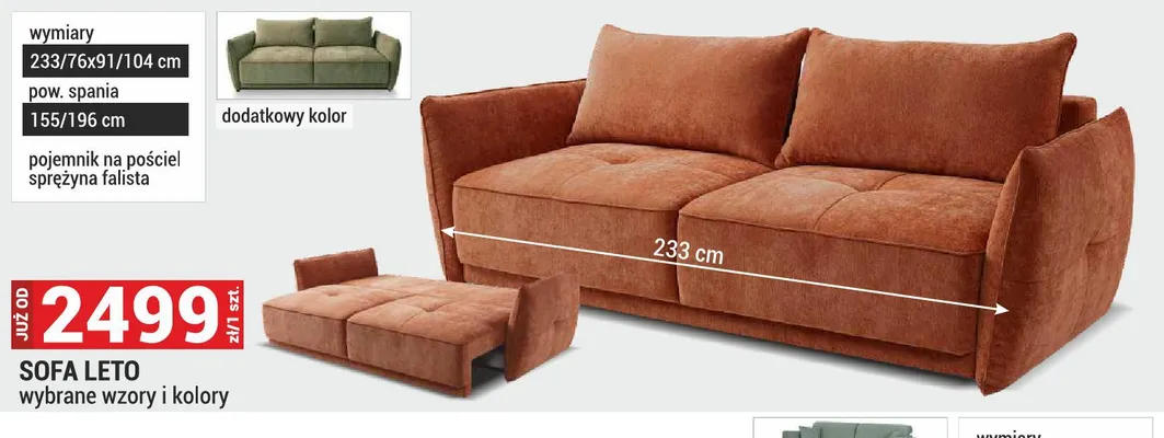 Sofa Leto promocja w Merkury Market