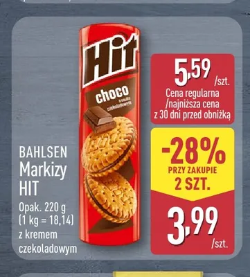 Markizy HIT choco Bahlsen promocja w Aldi