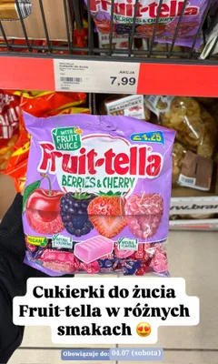 Cukierki do żucia Fruit-tella Berries & Cherry promocja w Aldi